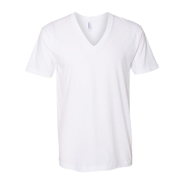 American Apparel Fine Jersey V-Neck Tee, XS, White