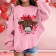 thumbnail image 2 of PMVFHDE Chandail Personnalisé Filles Mode Décontractée Col Rond Sans Capuche Manches Longues Imprimé Saint-Valentin Rose, 8-9 Ans, 2 of 4