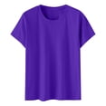 thumbnail image 4 of WTXUE T-Shirts à Manches Courtes, Chandails à Col Rond pour Femmes en Coton, Chandails Amples, T-Shirts Amples, Hauts Unis / Décontractés pour Femmes Purple XS, 4 of 8