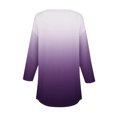 thumbnail image 5 of SwiftWear T-Shirts pour Femmes Mode Tendance Col Rond Manches Mi-Longues T-Shirt Couleur Dégradée Décontracté Ample Hauts Basiques, 5 of 5