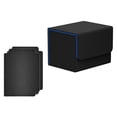 thumbnail image 1 of Card Deck Box Organizer for 100+ Sleeved Cards for Collectible Playing Card Box Black Blue, 1 of 9