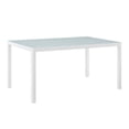 thumbnail image 1 of Modway Raleigh Table à Manger d'Extérieur en Aluminium et Verre de 59 Pouces pour Patio, Blanc, 1 of 5