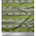 thumbnail image 1 of Soimoi Silk Fabric Leaves & Floral Block Print Fabric by The Yard 42 Inch Wide, 1 of 3