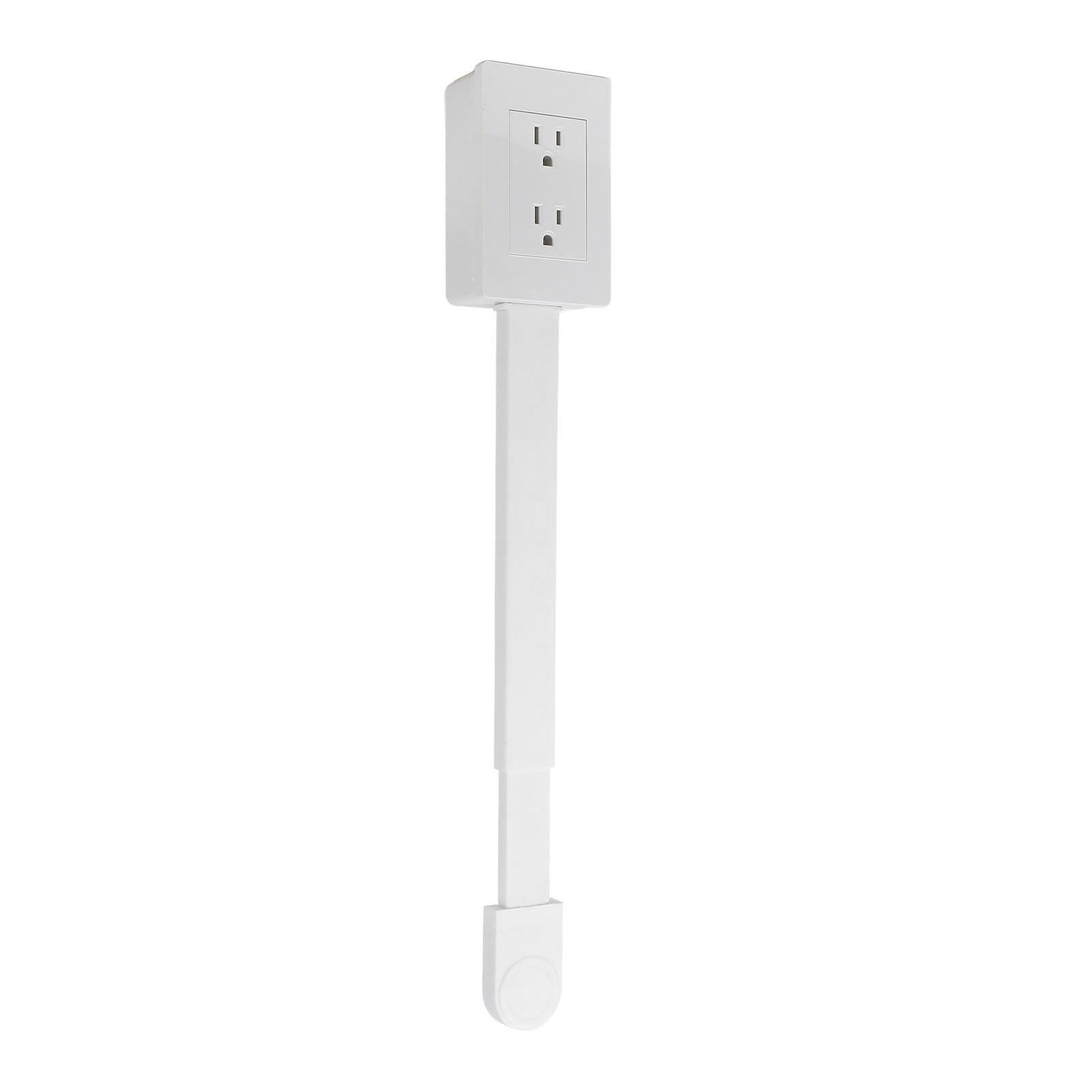 Flat Extension Cord, Flat Plug Power Strip with 2 Outlets, Hidden Outlet Extender for Wall Mount, Desk Charging Station, 22 to 34 Inch Extension, 180 Degree Rotatable