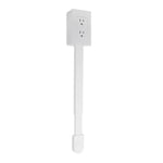 Flat Extension Cord, Flat Plug Power Strip with 2 Outlets, Hidden Outlet Extender for Wall Mount, Desk Charging Station, 22 to 34 Inch Extension, 180 Degree Rotatable