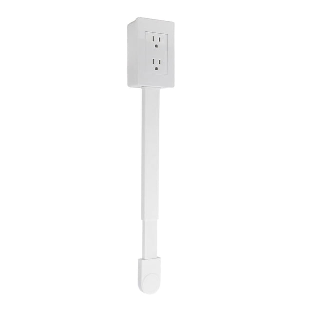 Flat Extension Cord, Flat Plug Power Strip with 2 Outlets, Hidden Outlet Extender for Wall Mount, Desk Charging Station, 22 to 34 Inch Extension, 180 Degree Rotatable