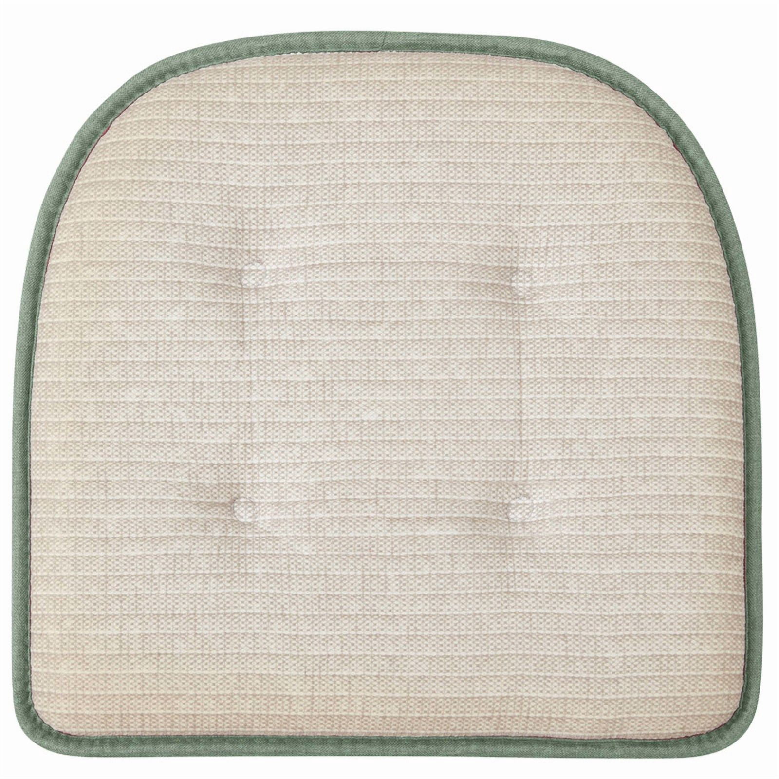 Coussins de chaise en mousse à mémoire de forme en forme de U, capitonnés et antidérapants, pour chaises de bureau et de cuisine, ensemble de 6, vert