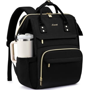 LOVEVOOK Sac à dos pour les femmes avec porte-tumbler géant,18 inch Sac à dos imperméable pour le voyage Sac pour ordinateur portable,
