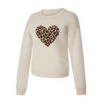 thumbnail image 1 of T-Shirt à Manches Longues pour Femmes, à Blocs de Couleur, Imprimé Vache, Col à Bretelles, 1 of 4