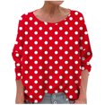 thumbnail image 3 of WRKEKC T-Shirts à Manches Longues pour Femmes, Chemises à Manches Longues pour Femmes, T-shirt Tendance Confortable à Manches Longues à Col Rond Dégradé Imprimé pour Femmes Grande Taille, 3 of 6