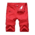 thumbnail image 3 of Cameland Men's Ripped Denim Trunks Stretchy Washed Jeans Trunks Cut-off Classic Fit Biker Jeans Trunks, 3 of 5