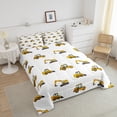 thumbnail image 4 of Boys Excavator Comforter Set,Construction Truck Toddler Bedding Set,Cartoon Car Bed Set,Yellow Vehicles Down Comforter, 4 of 7