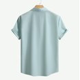thumbnail image 4 of Kaemgyyd Button down Shirt for Men Plus Size Short Sleeve Lapel Summer Vacation Wedding Tops Breathable Solid Color Work Tee, 4 of 7