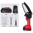thumbnail image 2 of Mini Tronçonneuse Électrique 24v au Lithium Rechargeable Sans Fil pour le Travail du Bois, la Coupe et l'Élagage, Outil pour Jardin (Rouge), 2 of 5