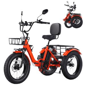 NOMIGO Tricycle électrique 3 Roue pliant vélo électrique avec 48V16Ah Batterie au lithium 750W Tricycle électrique à pneus gras de 20*4,0" pour adultes