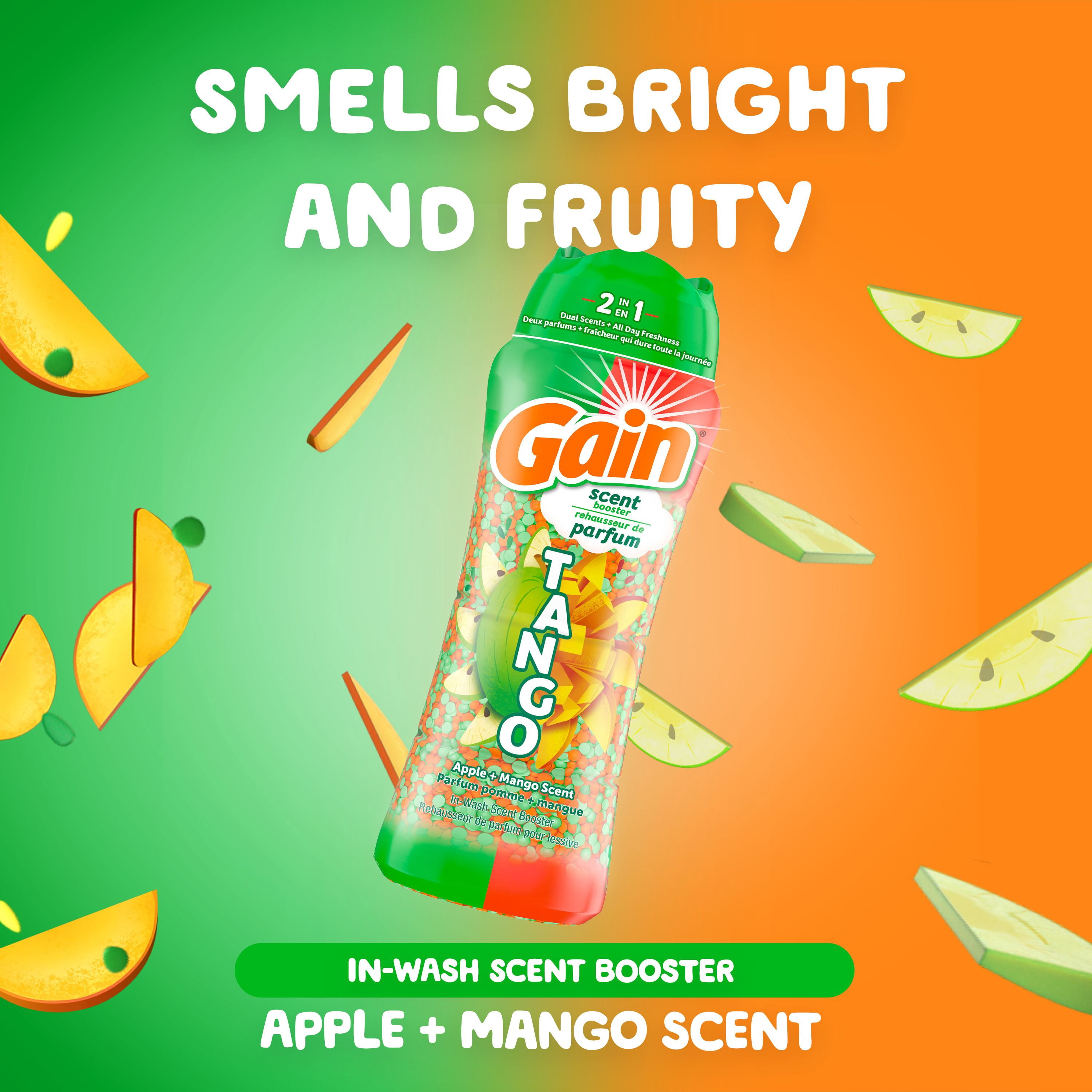 Gain Tango 2-in-1 Laundry Scent Booster Beads, Apple and Mango Scent, Laundry Beads with Dual Scents Plus All Day Freshness