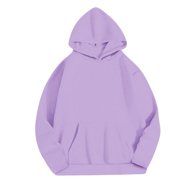 MeetoTime Fall Long Sleeve Hooded Sweatshirt for Women Fleece Oversized Pocket Hoodie Pullover Tops