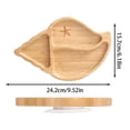 thumbnail image 2 of Adorable Conch Shaped Bamboo Divided Baby Plate with Suction Base for Toddler Self Feeding and Complementary Food, 2 of 6