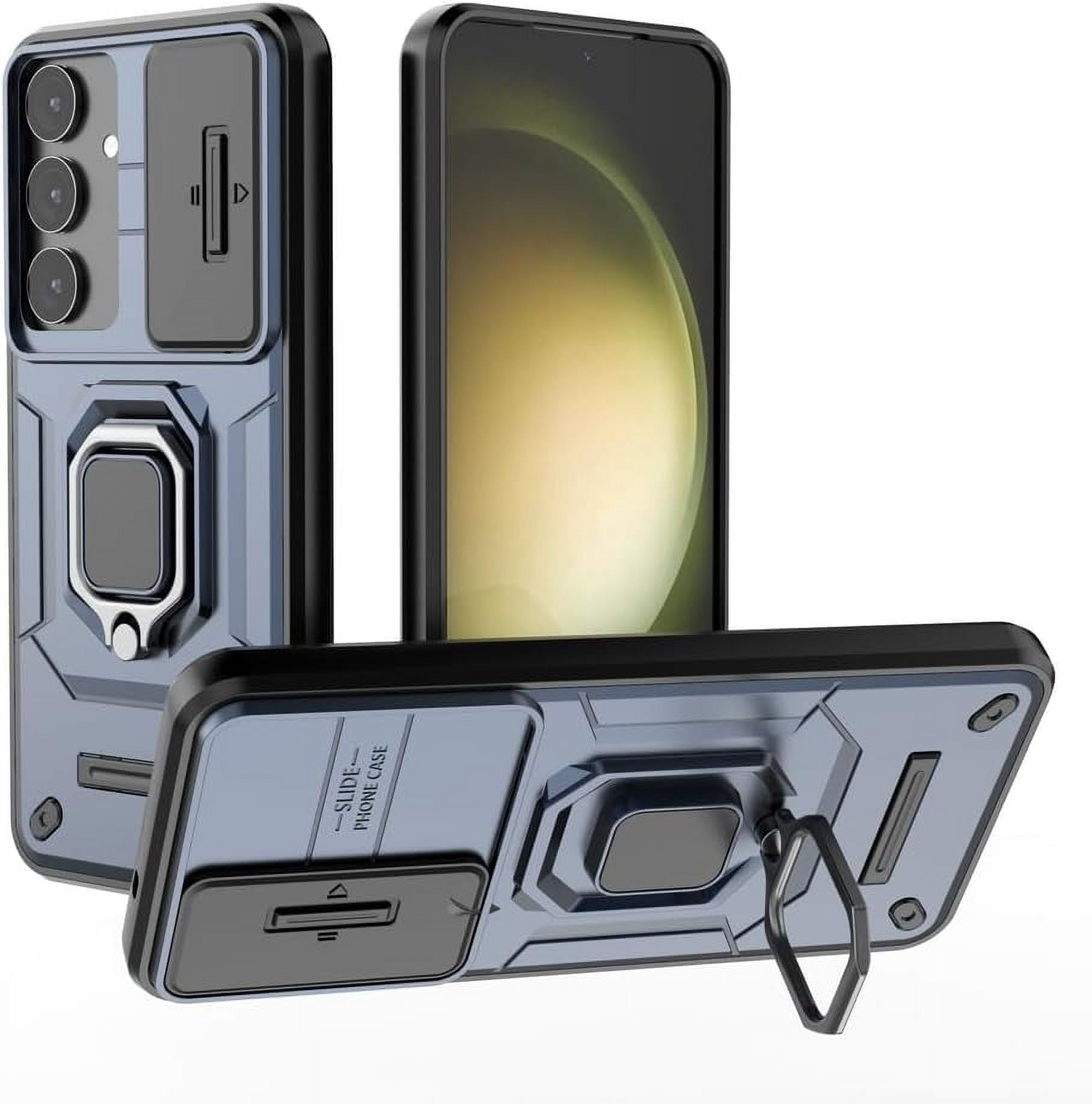 MYKOMI Phone Case Compatible with Samsung Galaxy S25 Bracket Shell,with Slide Camera Lens Cover Compatible with Samsung Galaxy S25 5G Case