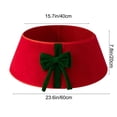 thumbnail image 3 of Christmas Tree Collar 23.6 in Velvet White with Red Bow for Holiday Tree Base Covering and Wire Concealment, 3 of 6