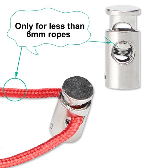 Unique Bargains 12 Pcs Verrous de Cordon à Ressort Attache de Cordon en Plastique Toggle à Trou Unique Curseurs Ton Argent
