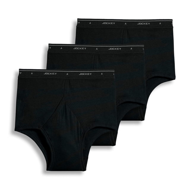 Jockey Men's 100% Cotton Classic Full Rise Brief - 3 Pack