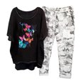 thumbnail image 1 of Ensemble 2 Pcs pour Femmes Été Imprimé Col Rond Manches Mi-Longues Pull + Pantalon Ensemble Vêtements Filles en Solde, 1 of 5