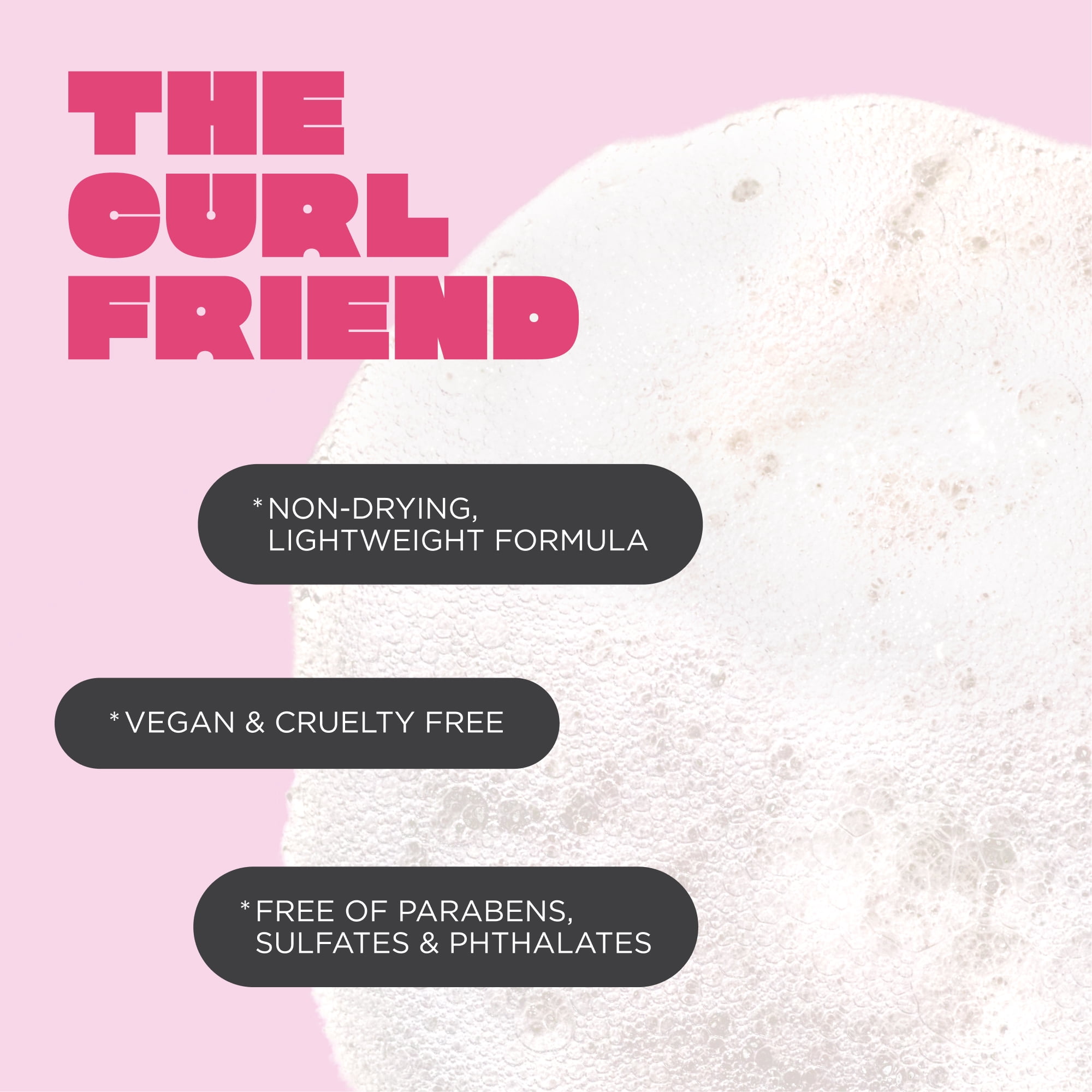 Cake Beauty Gel-to-Foam Curl Styler, The Curl Friend High Hold & Definition - Frizz Protection- Infused with Coconut Oil & Shea Butter - For Curly Hair- 6.8 fl oz