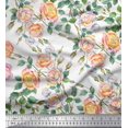 thumbnail image 1 of Soimoi Toile de Canard de Coton Feuilles & Fleurs Roses Imprimés par Yard 42 Pouces de Large, 1 of 3