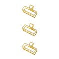 thumbnail image 2 of maskred Fashion Claw Clips Large Simple Style Handy Simple Style Sturdy Exquisite Accessories Barrettes for Women Gold/Rectangle 3Set, 2 of 6