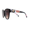 thumbnail image 4 of Timeless Classic Slick Oversize Cat Eye Mod Chic Plastic Sunglasses Black Flower Brown, 4 of 4