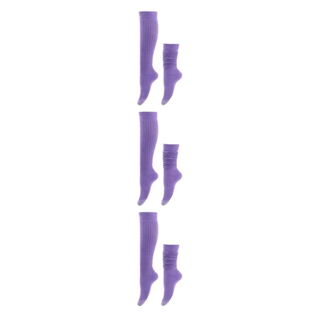kurtrusly 2pcs/set Quick-drying And Elastic Slouch Socks Fit For All Feet Shape Extra Polyester Smooth Surface Soft Texture Light Purple 3Set