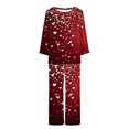 thumbnail image 3 of TIMIFIS Pyjamas de la Saint-Valentin pour Femmes Ensembles de Pyjamas pour Dames Décontractés Manches Longues Mignon Imprimé Cœur Col Rond Hauts Décontractés avec Pantalons Ensembles de Pjs, 3 of 3