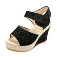 thumbnail image 2 of YOUSNH Sandales Compensées pour Femmes Chaussures pour Dames Chaussures Décontractées Sandales à Plateforme Mode Chaussures à Fleurs Chaussures Femme 2024 Tendance Noir 5.5, 2 of 7