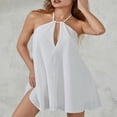 thumbnail image 4 of Women Halter Neck Formal Dress Loose Backless Mini Evening Gown, 4 of 9
