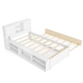 thumbnail image 2 of Costway Twin Size Bed Frame with Trundle & Power Outlet Bookcase Headboard Sliding Doors, 2 of 10