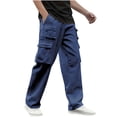 thumbnail image 1 of WRKEKC Casual Pants for Men Spring Fall Trendy Solid Color Drawstring Elastic Waist Long Pants for Daily Casual Gym Outings Dynamic Wear, 1 of 6