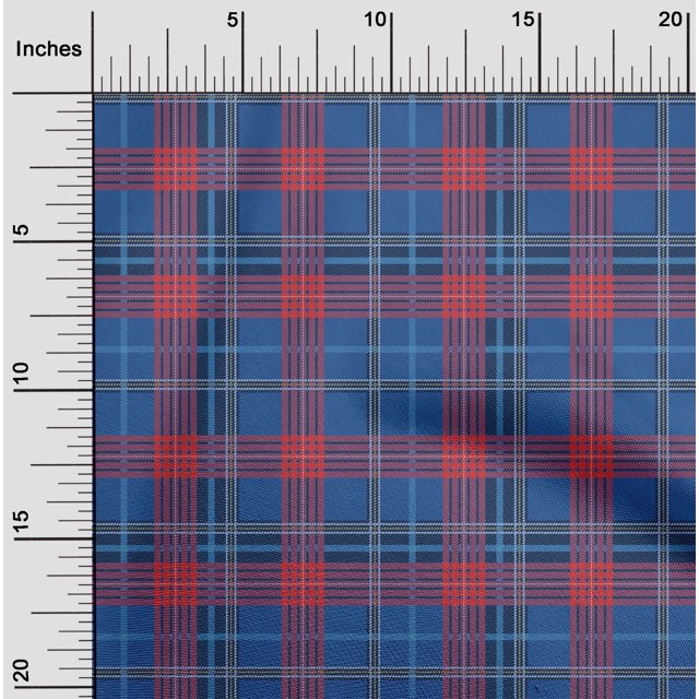 oneOone Cotton Cambric Fabric Tartan Check Decor Fabric Printed BTY 56 Inch Wide