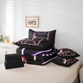 thumbnail image 4 of Ensemble de couette YST Golf 7 pièces, literie de sport pour enfants, rouge rose chaud violet, 4 of 4