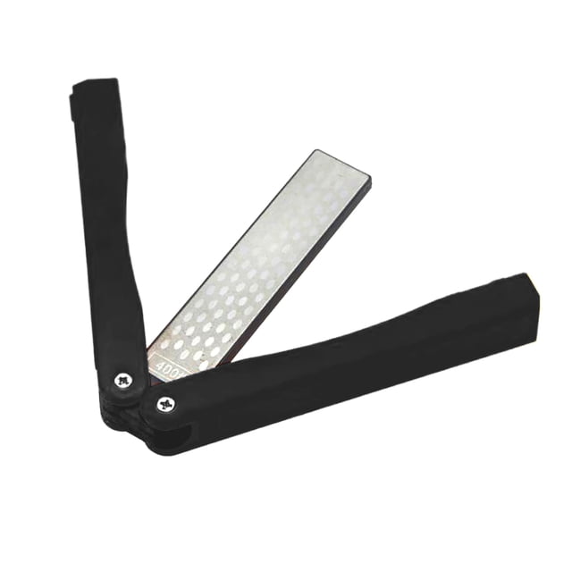 Sharpener Double Sided Portable Mini Foldable Sharpening Stone Kitchen Handheld Sharpeners Folding Handheld Whetstone Household Tools Home for Hiking Black