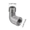 thumbnail image 2 of Unique Bargains 1/2 NPT Male to Female Thread Elbow Pipe Fitting 304 Stainless Steel 2 Count, 2 of 5
