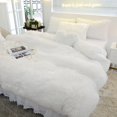 thumbnail image 1 of Luxury Pure Plush Shaggy Warm Fleece Bedding Set Mink Duvet Cover Set, 1 of 16