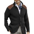 thumbnail image 1 of MAWCLOS Mens Cardigan Sweater Long Sleeve Jacket Button Down Coat Knitted Winter Warm Open Front Outwear Black XL, 1 of 2