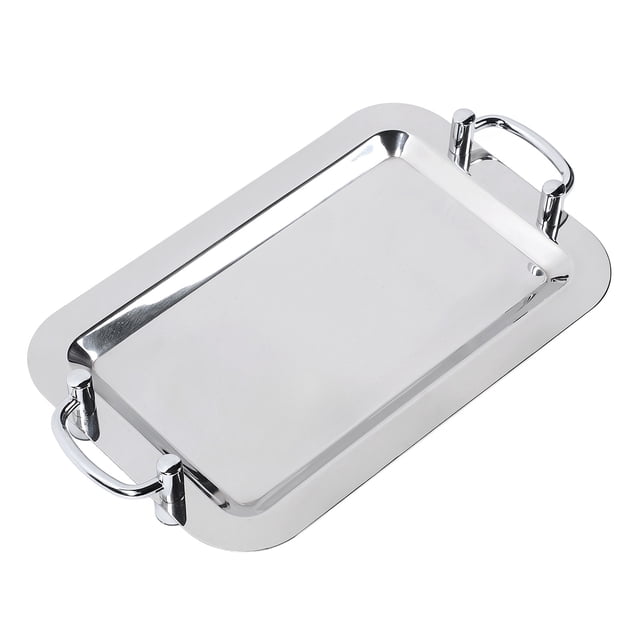 Stainless Steel Plate, Crafted Buffet Plate with Mirror Finish Elegance for Hotel, Restaurant, and Banquet, Convenient Handle Design, Large Sizzling Platter Serving