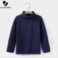 thumbnail image 4 of LNGOOR Nouveau 2021 Automne Hiver Garçons Filles Mode T-shirt Uni Manches Longues Col Rond Chaud Décontracté, 4 of 7