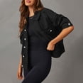 thumbnail image 2 of Timegard Jean Jacket for Women Long Sleeve Button down Vintage Fall Fashion Cargo Denim Jacket with Pockets, 2 of 9