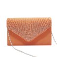 thumbnail image 3 of thinsony Women Envelope Bag Rectangular Hasp Rhinestone Stylish Fashionable Business Party Bridal Handbag Birthday Gift Orange, 3 of 9