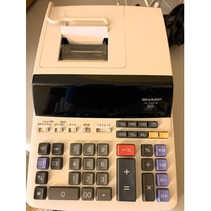 Sharp EL-1197PIII Calculatrice d'impression de couleurs de poids avec horloge et calendrier.