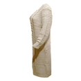 thumbnail image 4 of Robe Tricotée à Manches Longues pour Femmes Motif Crochet Unie Côtelée Robe Décontractée, 4 of 5