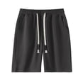 thumbnail image 1 of Sentmoon Mens Swim Trunks Elastic Waist Loose 2025 Summer Workout Shorts Drawstring Solid Color Breathable Pajama Shorts with Pockets Athleisure for Sports Running Dark Gray XXXL, 1 of 2